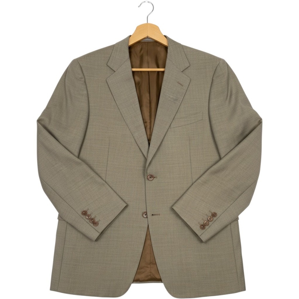 Canali Mens Tan Super 120s Pure Wool 2 Button Blazer Sport Coat Italy 52R (42R)